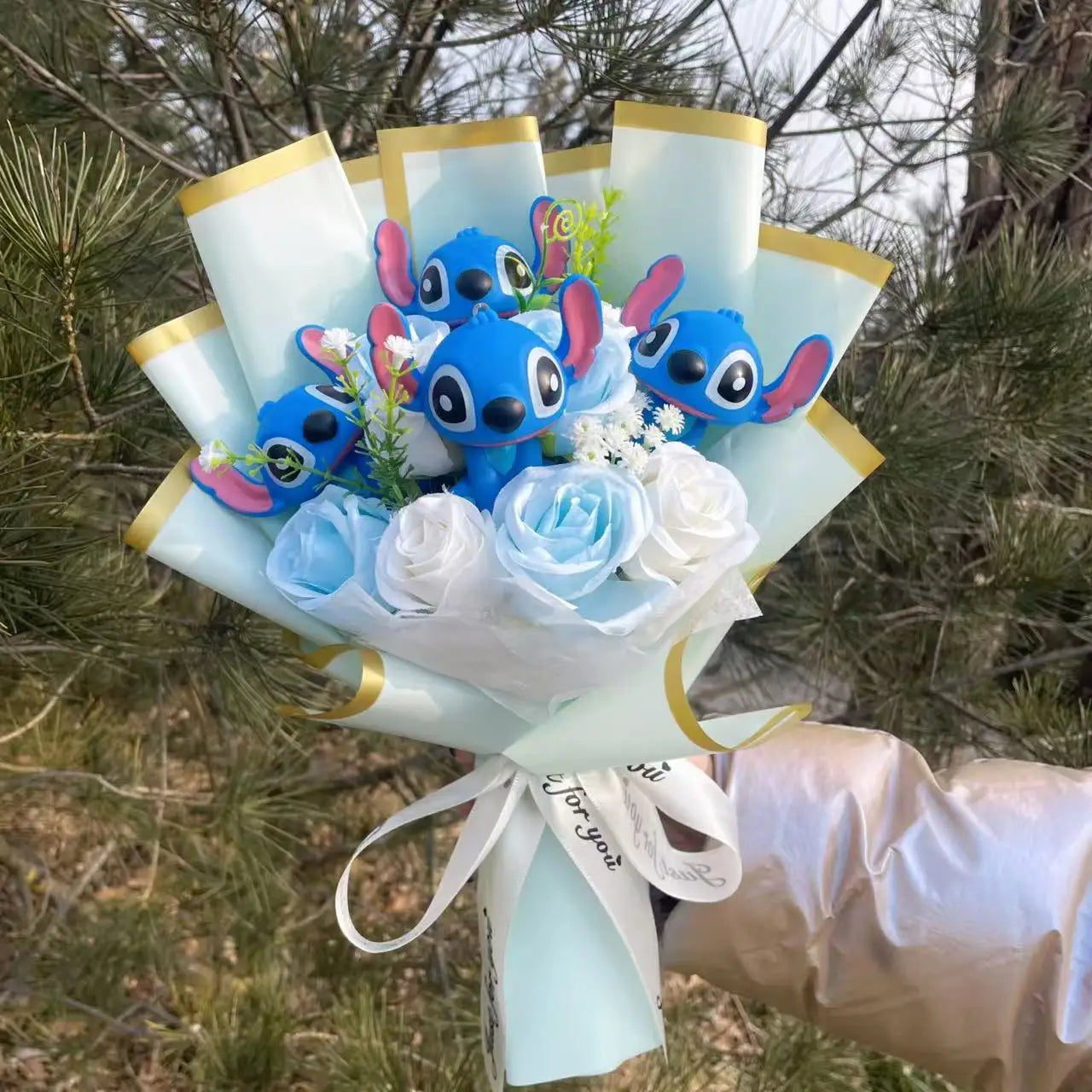 Stitch bouquet Saint Valentin