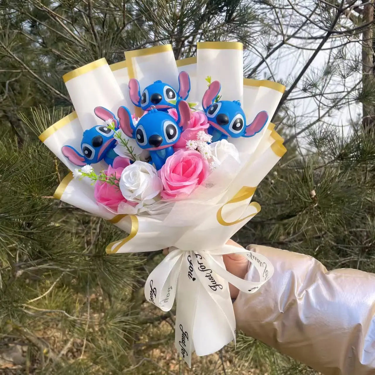 Stitch bouquet Saint Valentin